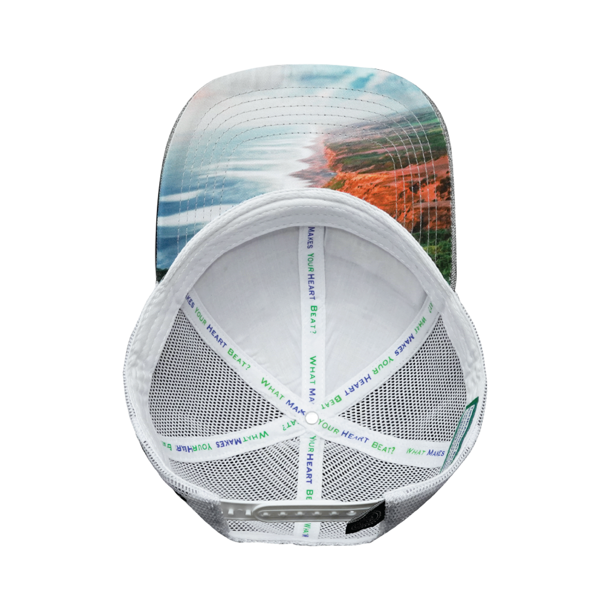 California - 6 Panel - Shallow Fit - Heather Gray / White - Trucker Mesh (Unisex)