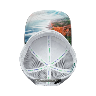 California - 6 Panel - Shallow Fit - Heather Gray / White - Trucker Mesh (Unisex)