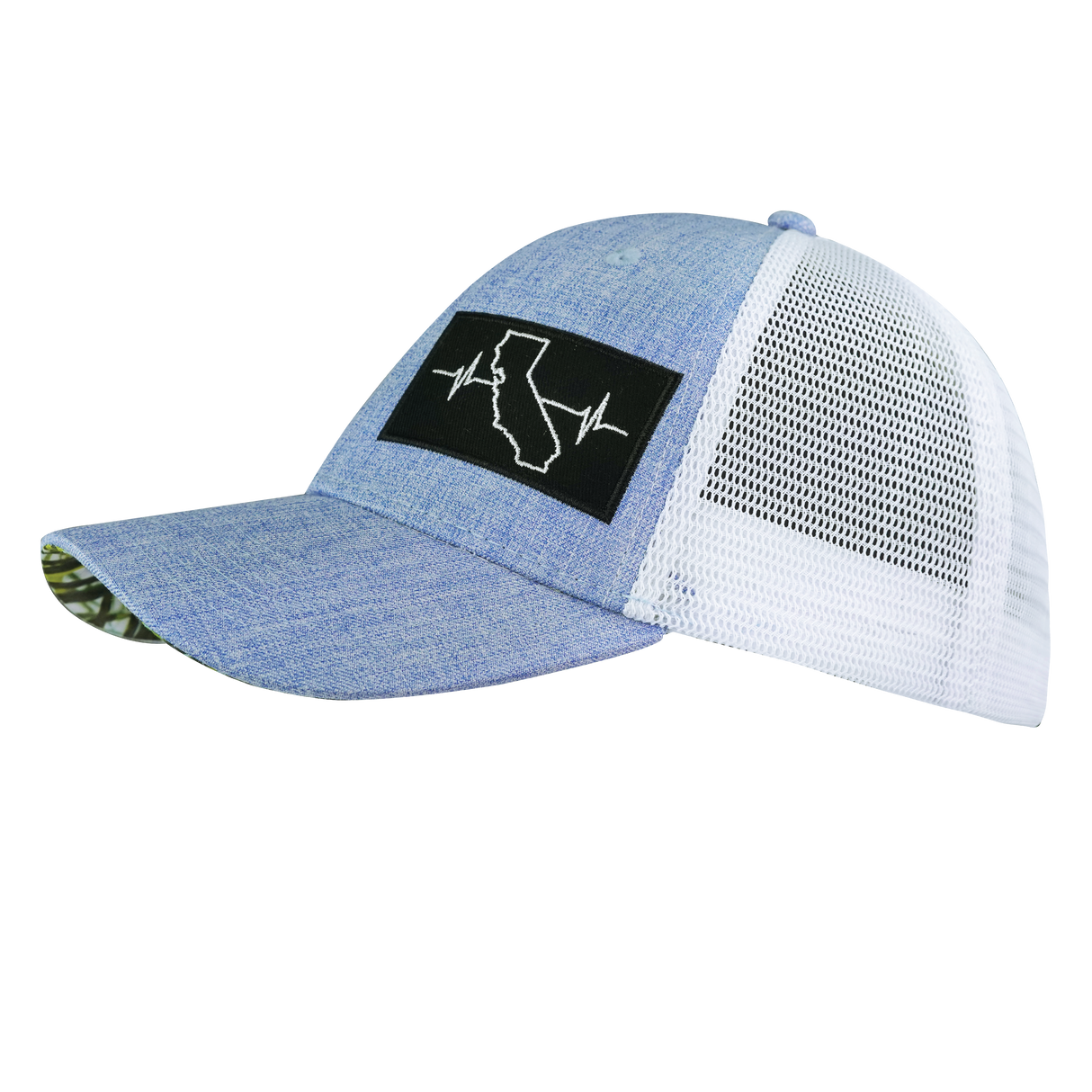 California - 6 Panel - Shallow Fit - Blue / White - Trucker Mesh (Unisex)