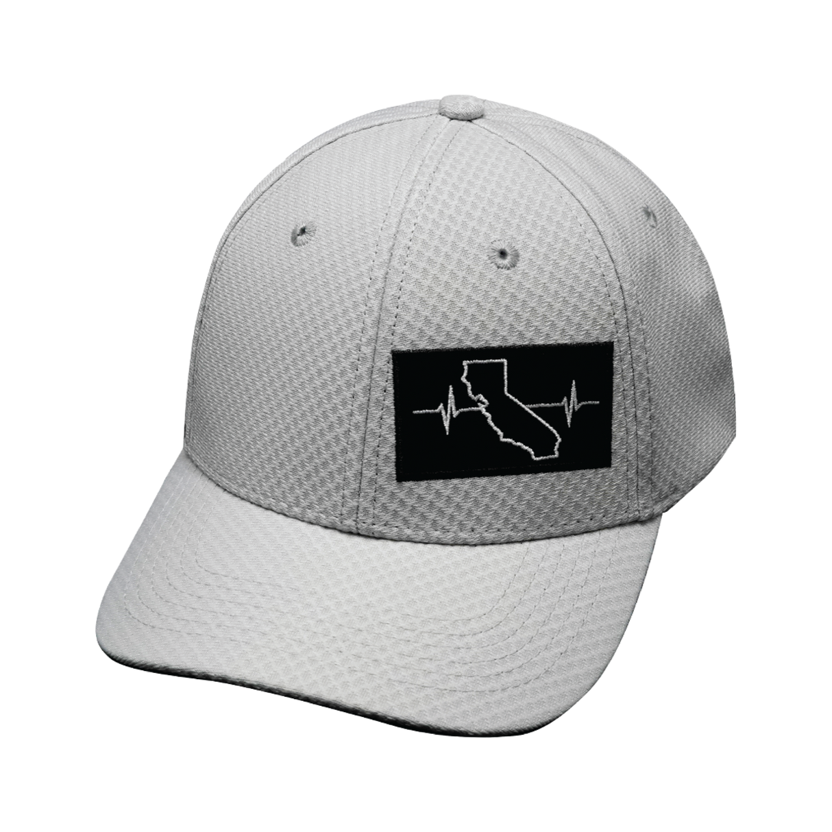California - 6 Panel - AirMesh - Athletic Fit - Gray - Fabric Back (Unisex)