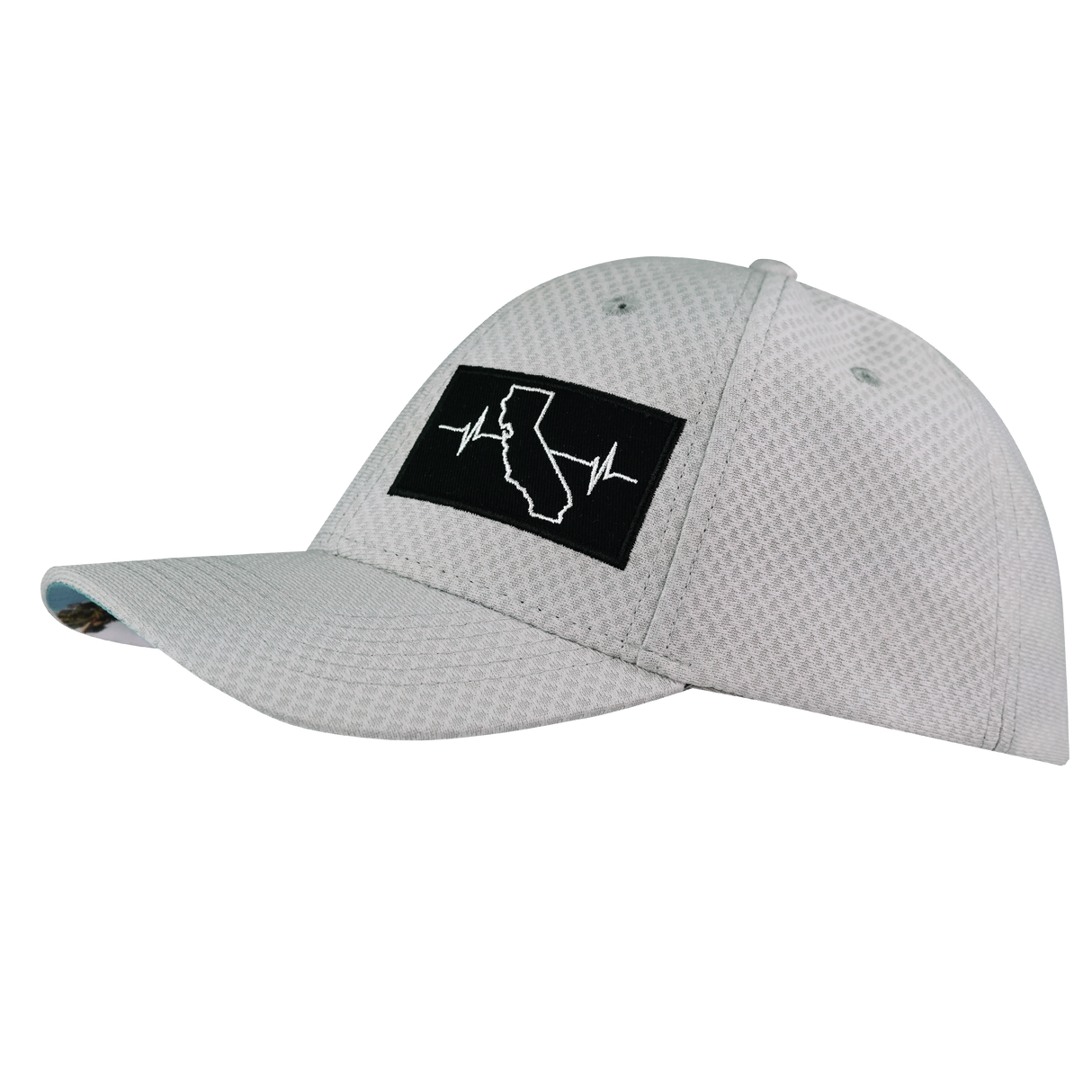 California - 6 Panel - AirMesh - Athletic Fit - Gray - Fabric Back (Unisex)