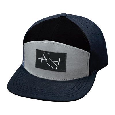 California - 7 Panel - Navy / Gray / Black - Laser Mesh (Unisex)