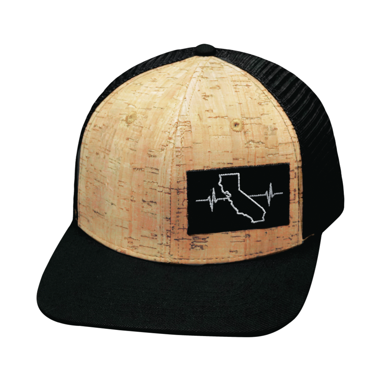California - 6 Panel - Cork - Black - Trucker Mesh (Unisex)