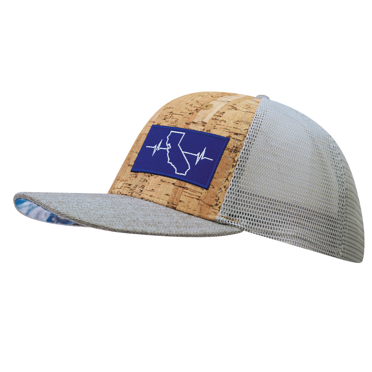 California - 6 Panel - Cork - Heather Gray / Gray - Trucker Mesh (Unisex)