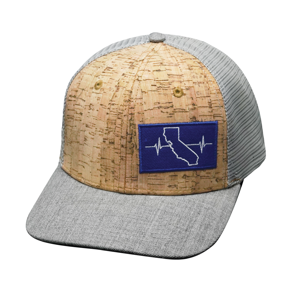 California - 6 Panel - Cork - Heather Gray / Gray - Trucker Mesh (Unisex)