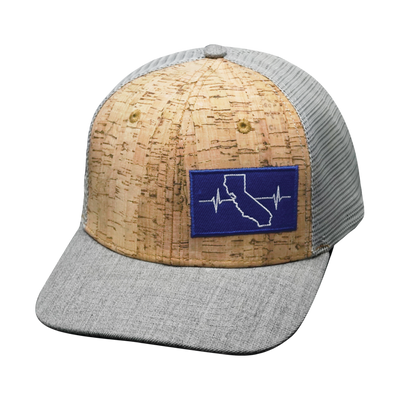 California - 6 Panel - Cork - Heather Gray / Gray - Trucker Mesh (Unisex)