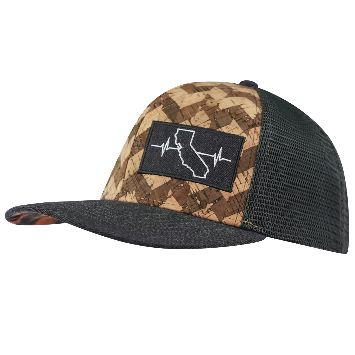 California - 6 Panel - Cork - Charcoal Gray - Trucker Mesh (Unisex)