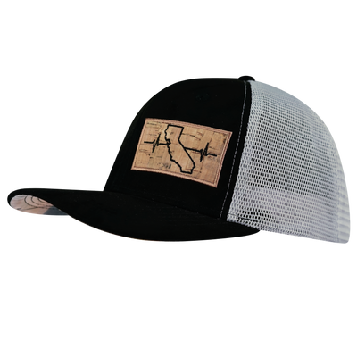 California - 6 Panel - Suede - Black / Gray - Trucker Mesh (Unisex)