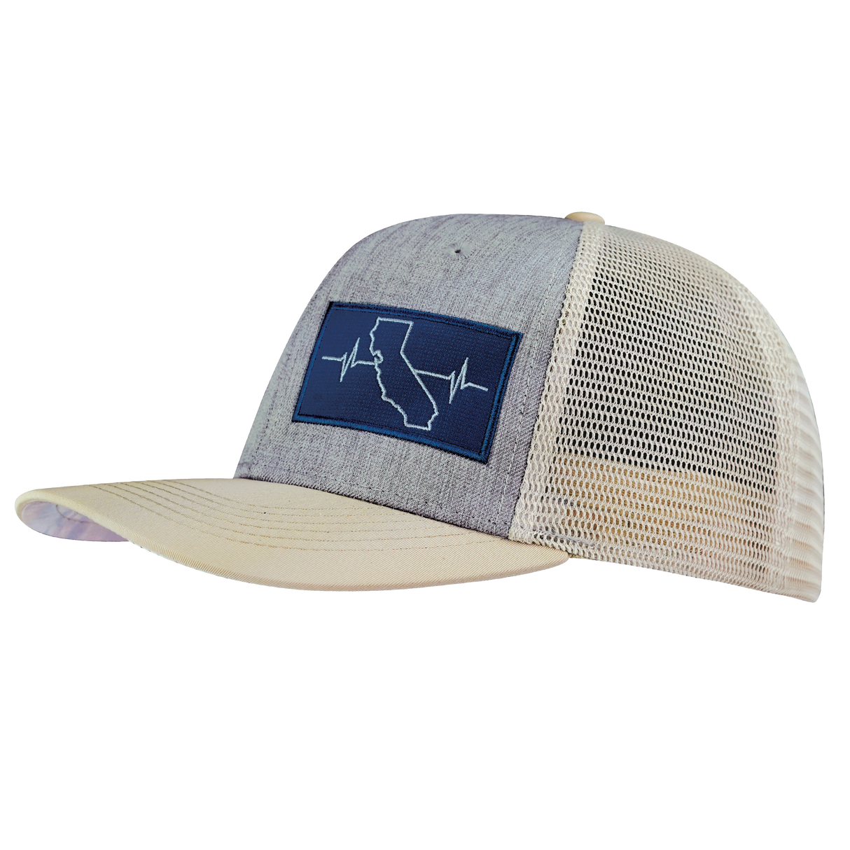California - 6 Panel - Cream / Gray - Trucker Mesh (Unisex)