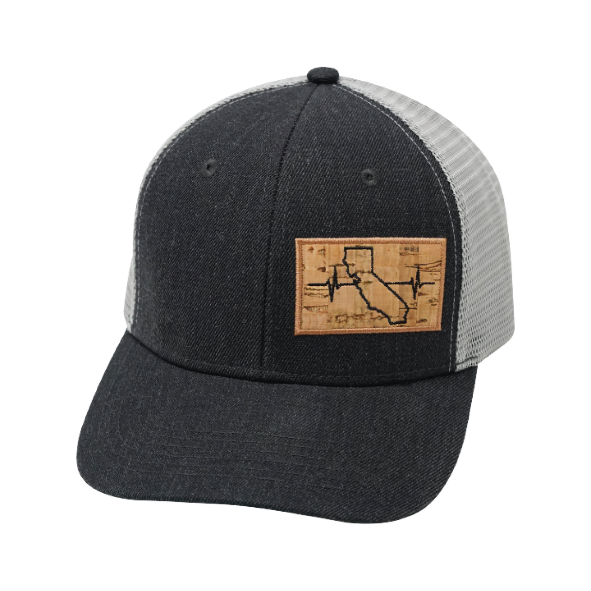 California - 6 Panel - Charcoal / Gray - Trucker Mesh (Unisex)