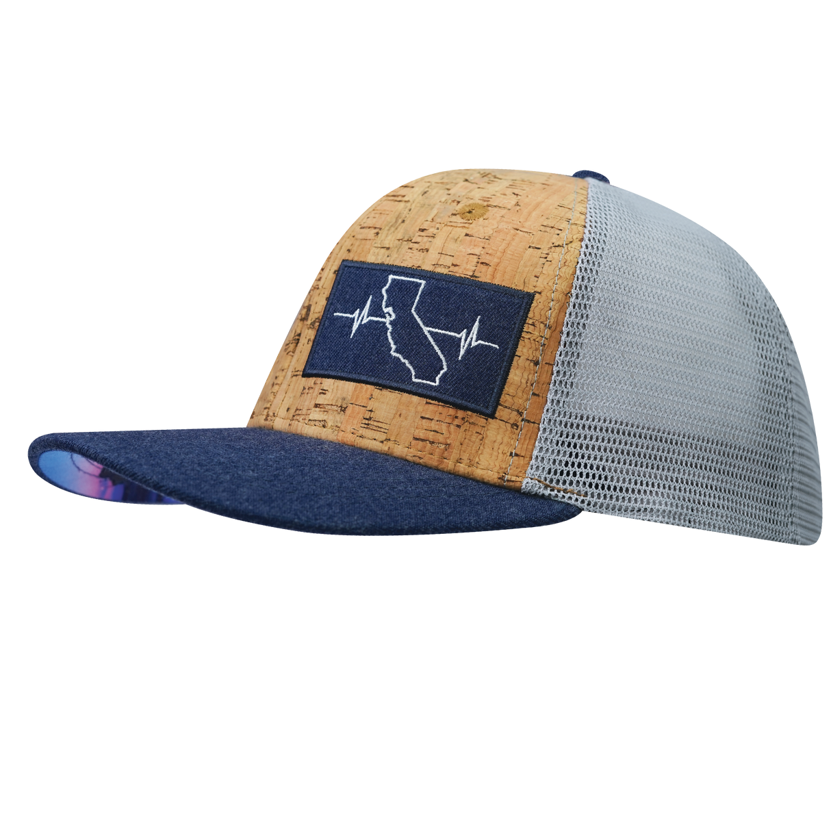California - 6 Panel - Cork - Navy / Gray - Trucker Mesh (Unisex)