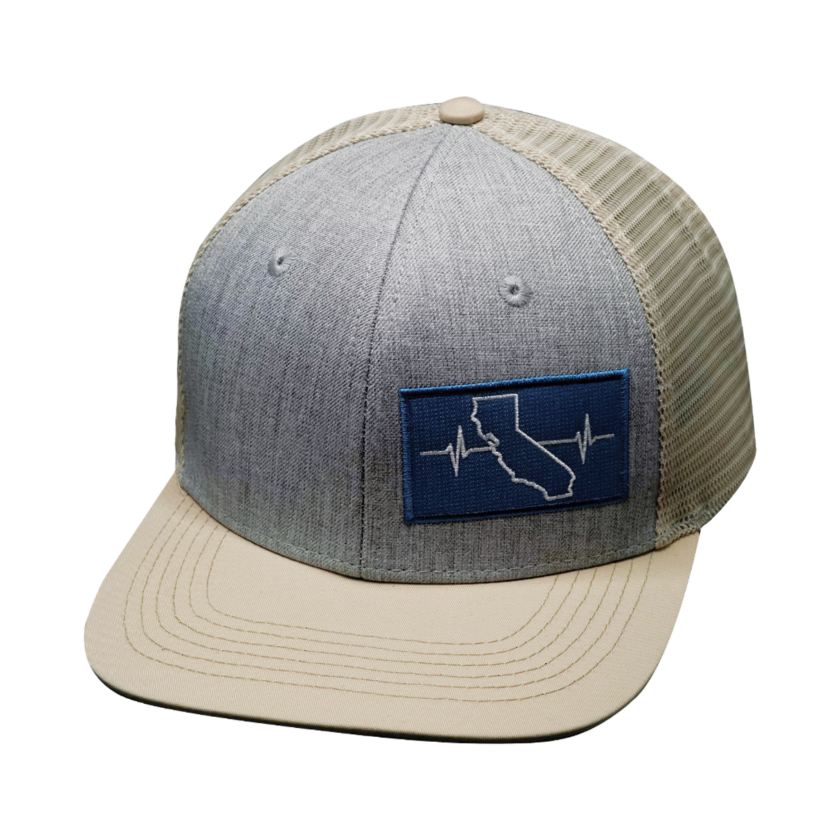 California - 6 Panel - Cream / Gray - Trucker Mesh (Unisex)