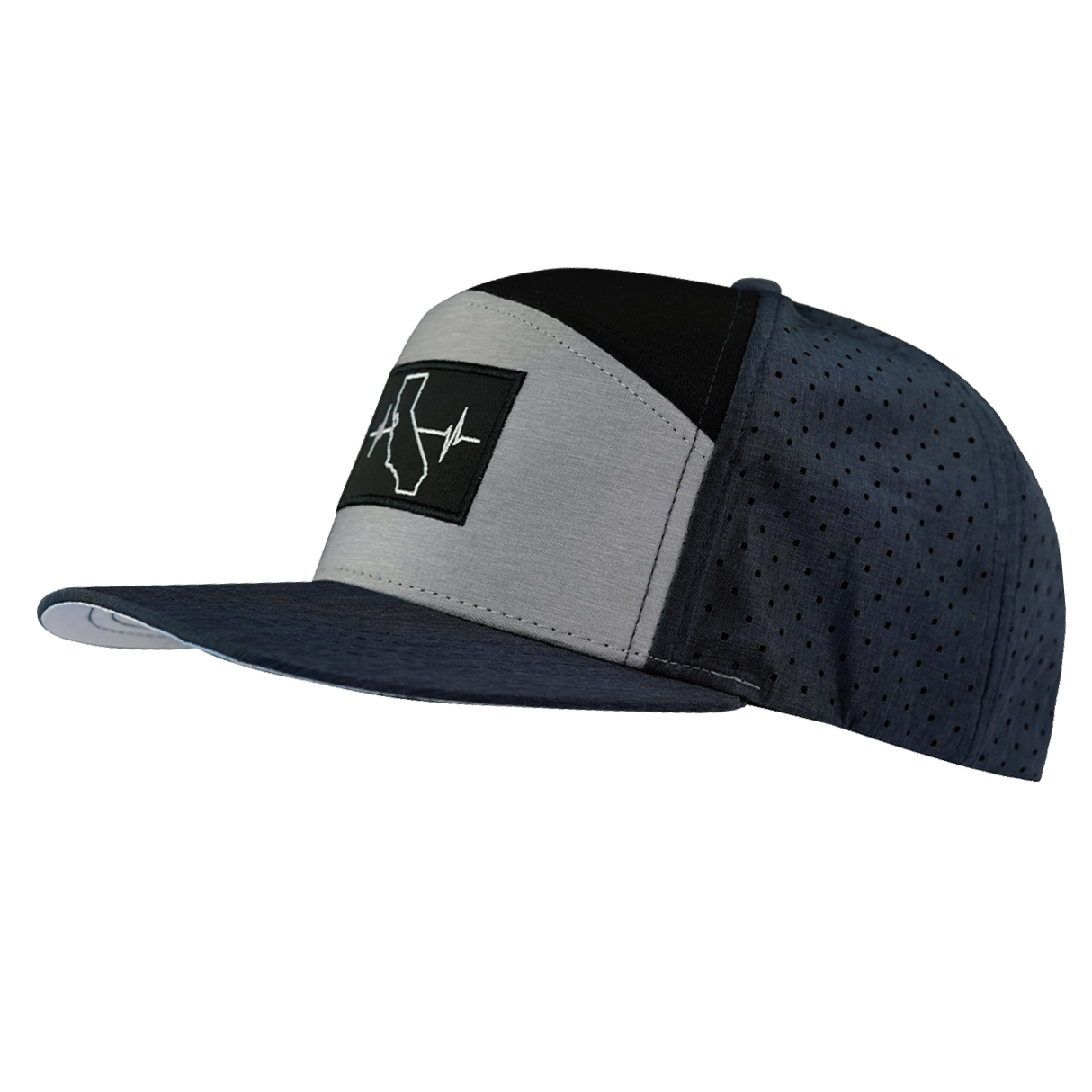 California - 7 Panel - Navy / Gray / Black - Laser Mesh (Unisex)
