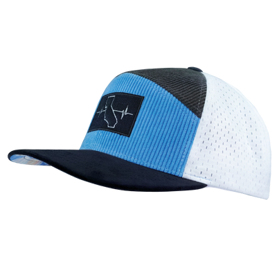 California - 7 Panel - Corduroy - Charcoal / Light Blue / White - Jersey Mesh (Unisex)