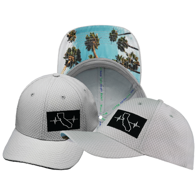 California - 6 Panel - AirMesh - Athletic Fit - Gray - Fabric Back (Unisex)