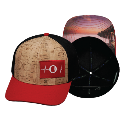 Oceanside "Oside" - 6 Panel - Cork - Red / Black - Fabric Back (Unisex)