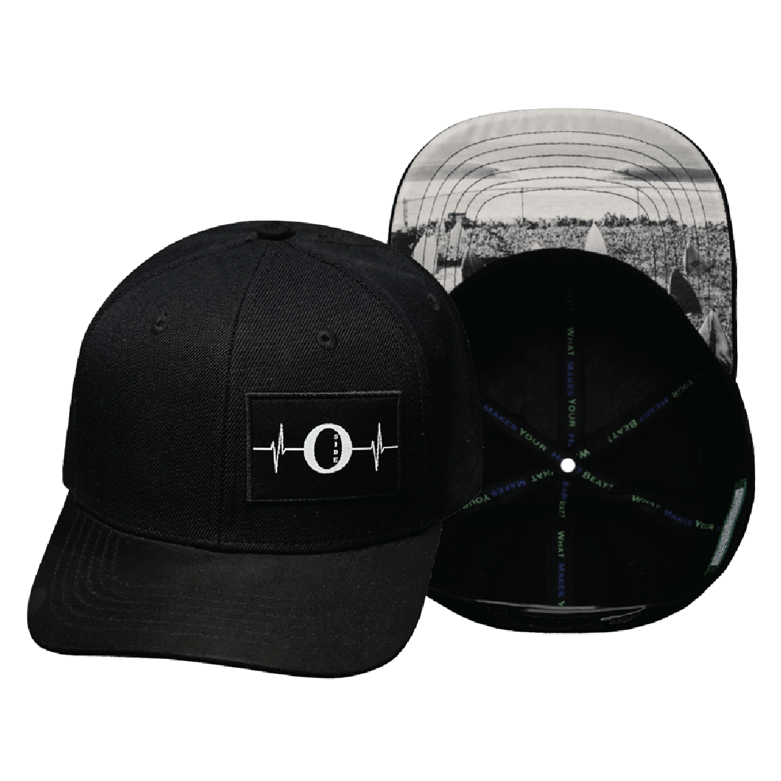 Oceanside "Oside" - 6 Panel - Black - Fabric Back (Unisex)