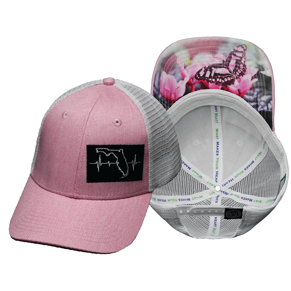 **YOUTH** Florida - 6 Panel - Shallow Fit - Pink / White - Trucker Mesh (Unisex)