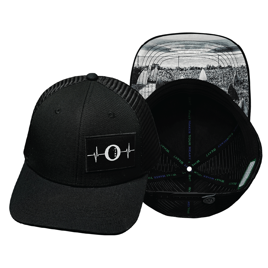 Oceanside "Oside" - 6 Panel - Black - Trucker Mesh (Unisex)