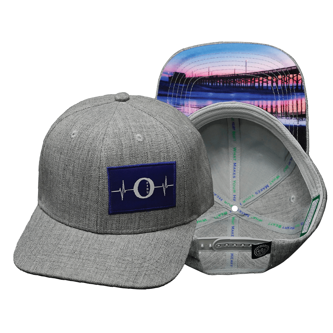 Oceanside "Oside" - 6 Panel - Heather Gray - Fabric Back (Unisex)