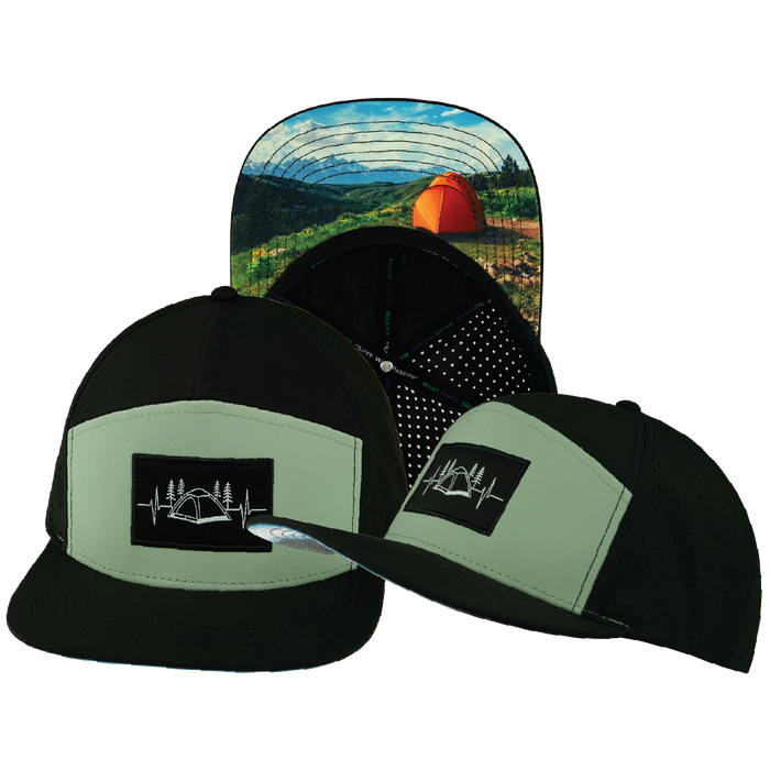 Camping - 7 Panel - Black / Sage - Laser Mesh (Unisex)