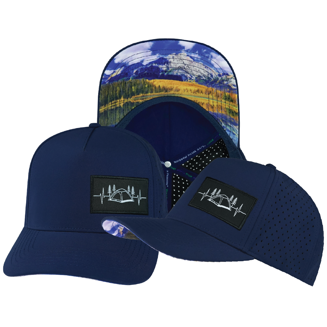 Camping - 5 Panel - Structured - Royal Blue - Laser Mesh (Unisex)