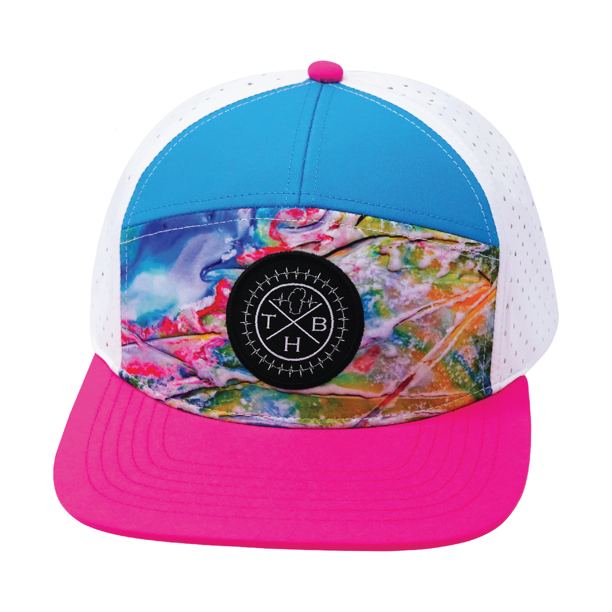 THB - 7 Panel - Candy Land - Neon Pink / Neon Blue / White - Laser Mesh (Unisex)