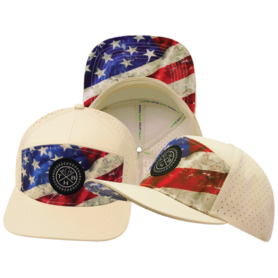 THB - 7 Panel - Rugged Flag - Cream - Laser Mesh (Unisex)