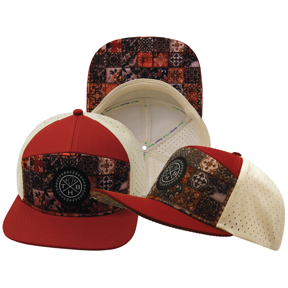 THB - 7 Panel - Copper Stitch - Red Rock / Cream - Laser Mesh (Unisex)