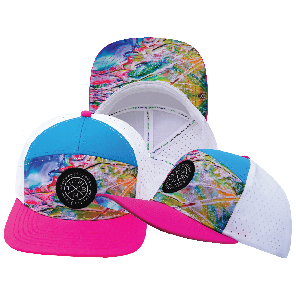 THB - 7 Panel - Candy Land - Neon Pink / Neon Blue / White - Laser Mesh (Unisex)