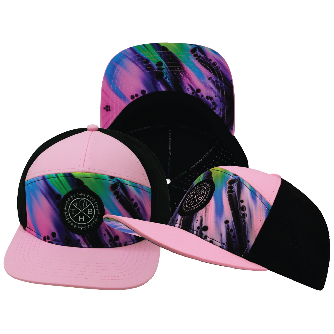 **YOUTH** THB - 7 Panel - Aurora - Pink / Black - Laser Mesh (Unisex)