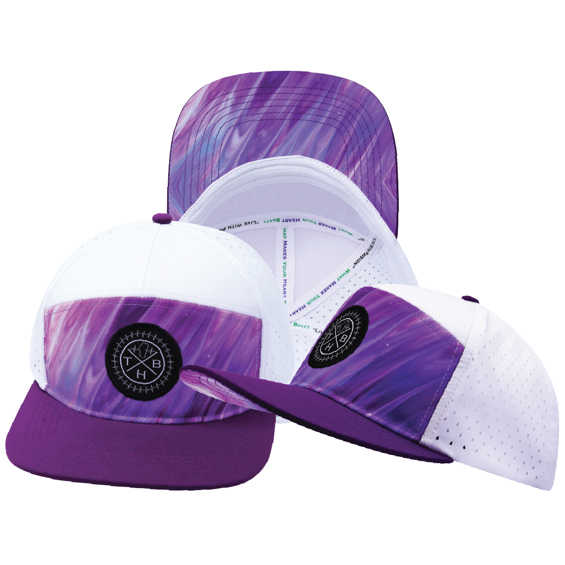THB - 7 Panel - Purple Glaze - Purple / White - Laser Mesh (Unisex)