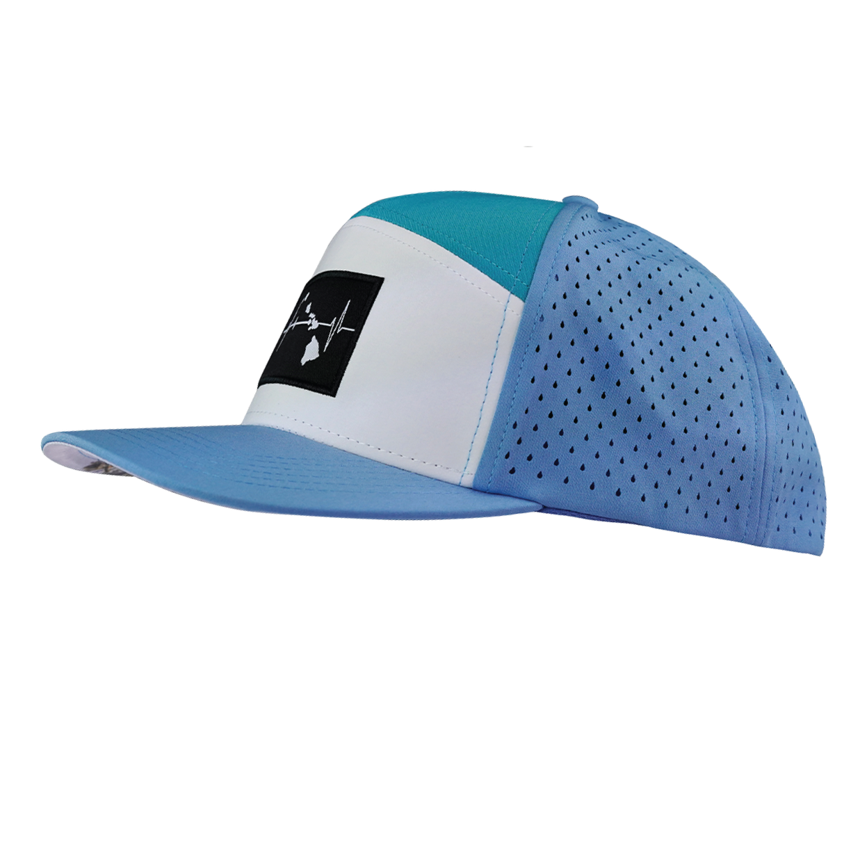 Hawaii - 7 Panel - Light Blue / White / Turquoise - Laser Mesh (Unisex)