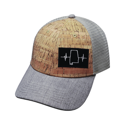 Alabama - 6 Panel - Shallow Fit - Cork - Heather Gray / Gray - Trucker Mesh (Unisex)