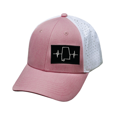 Alabama - 6 Panel - Shallow Fit - Pony Tail - Pink / White - Laser Mesh (Unisex)