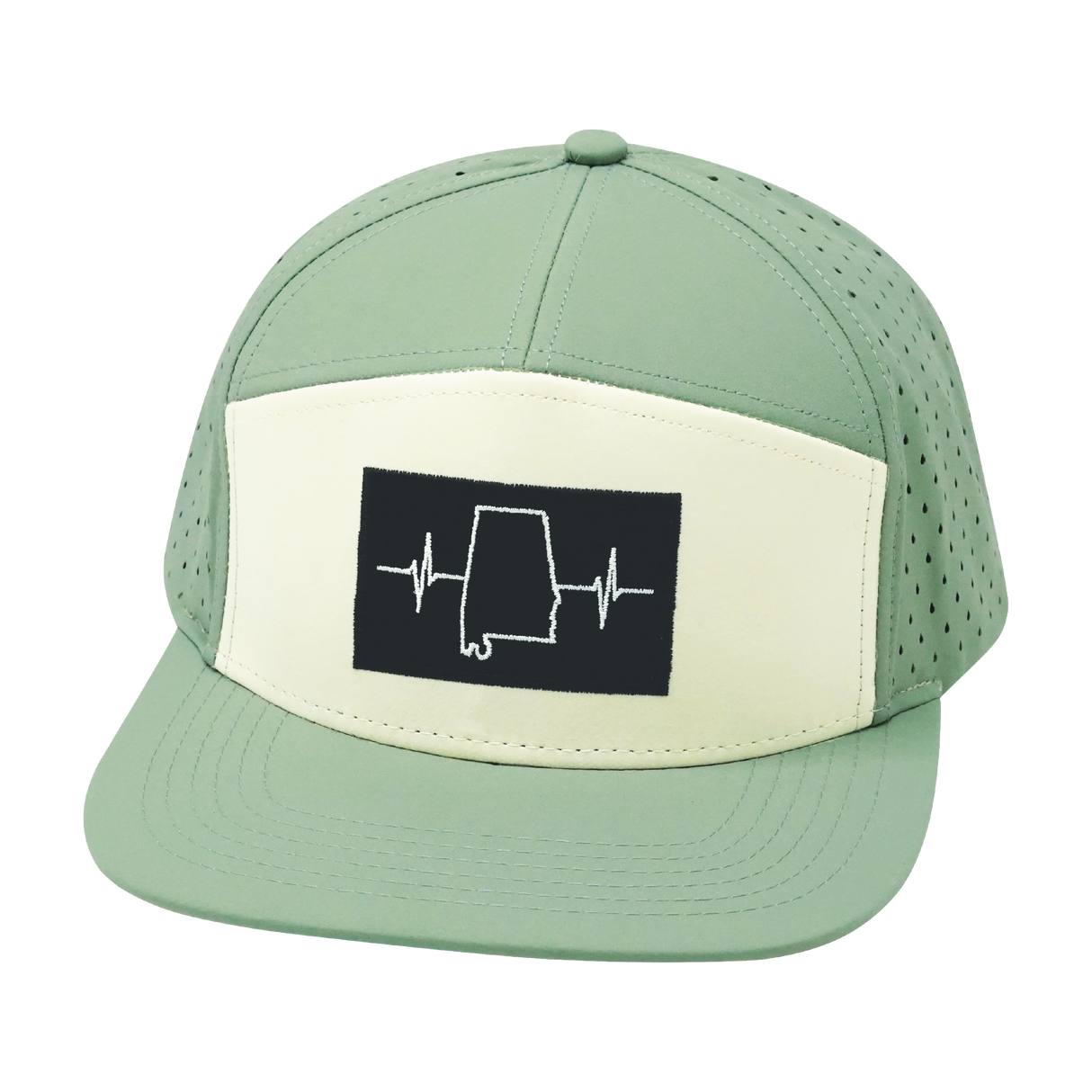Alabama - 7 Panel - Sage / Cream - Laser Mesh (Unisex)