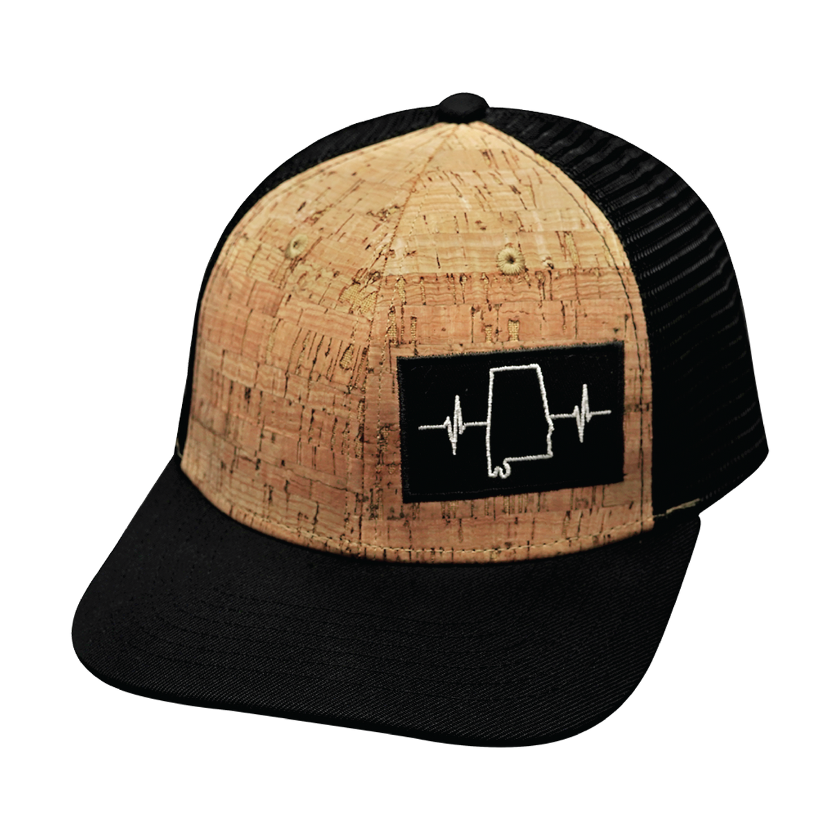 Alabama - 6 Panel - Cork - Black - Trucker Mesh (Unisex)