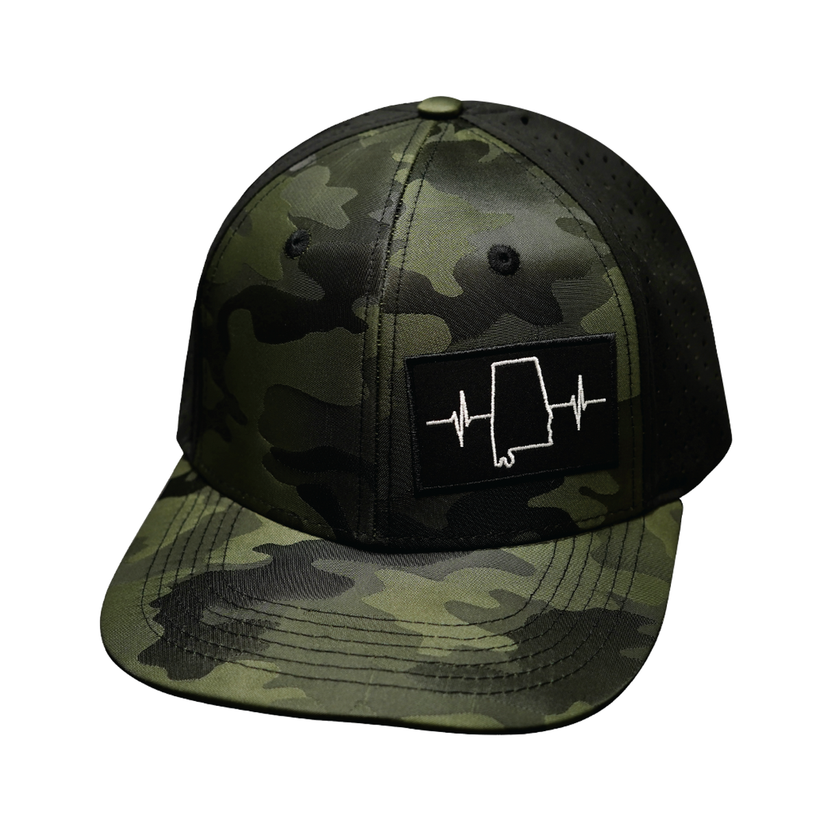 Alabama - 6 Panel - Green Camo / Black - Laser Mesh (Unisex)