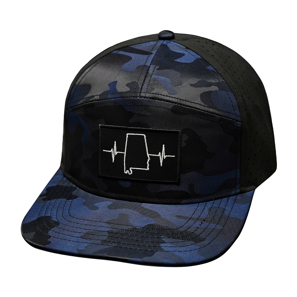 Alabama - 7 Panel - Navy Camo / Black- Laser Mesh (Unisex)