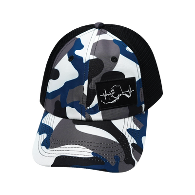 Alaska - 6 Panel - Unstructured - Camo - White / Gray / Blue / Black - Soft Trucker Mesh (Unisex)