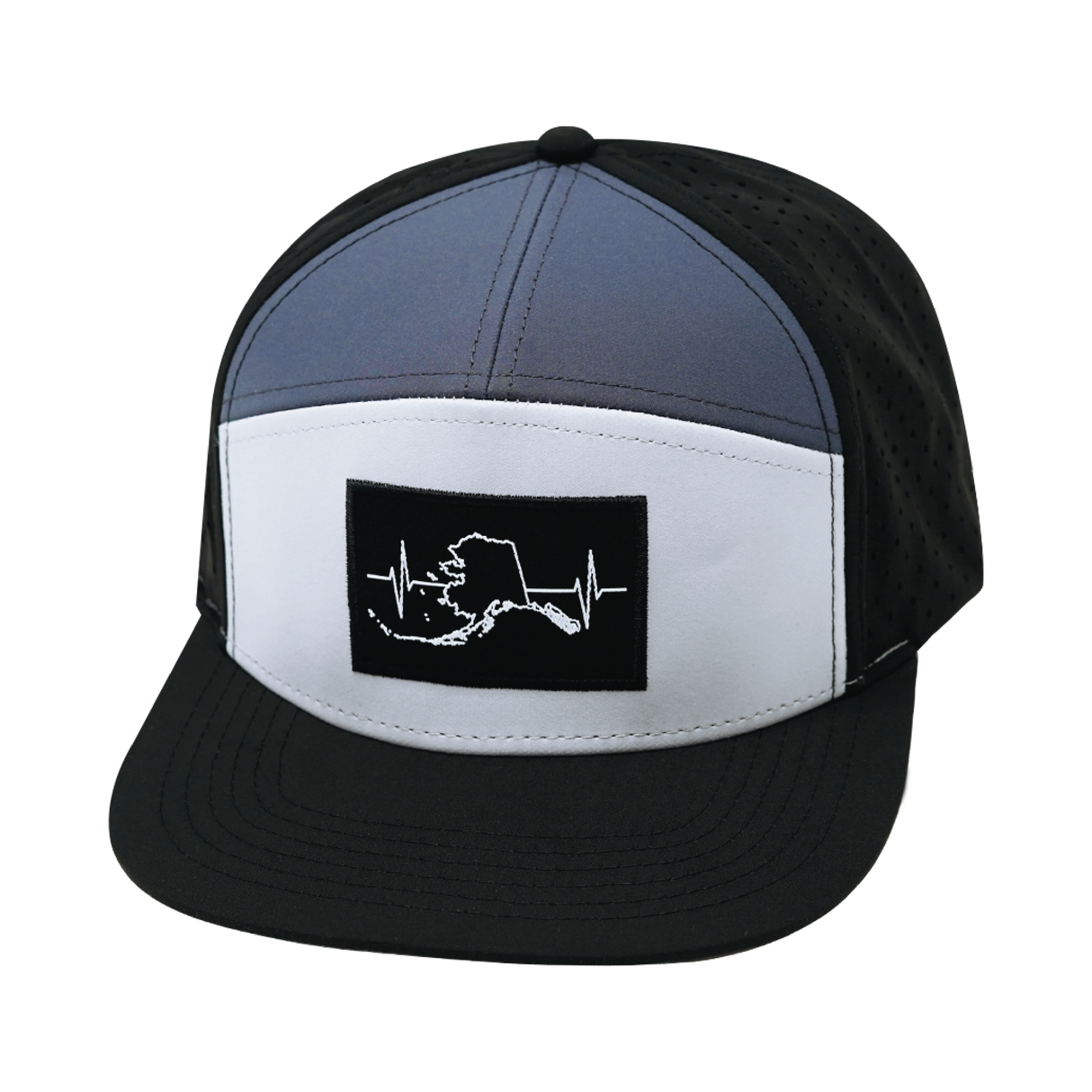 Alaska - 7 Panel - Black / Gray / Charcoal - Laser Mesh (Unisex)