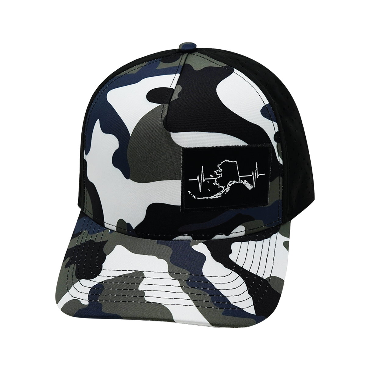 Alaska - 5 Panel - Structured - Camo - White / Blue / Gray / Black - Laser Mesh (Unisex)