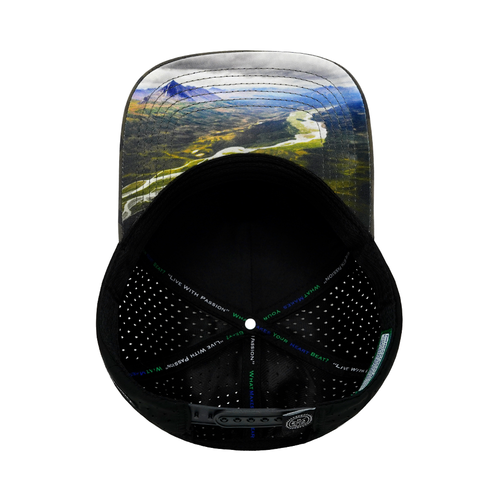 Alaska - 5 Panel - Structured - Soft Charcoal Camo / Black - Laser Mesh(Unisex)