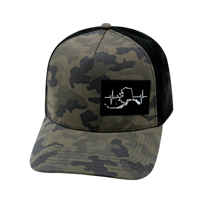 Alaska - 5 Panel - Structured - Soft Charcoal Camo / Black - Laser Mesh(Unisex)
