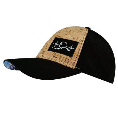 Alaska - 6 Panel - Shallow Fit - Pony Tail - Cork - Black - Laser Mesh (Unisex)