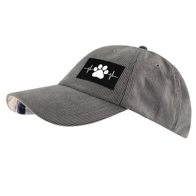 Dog - 6 Panel - Unstructured - Corduroy - Charcoal - Fabric Back (Unisex)