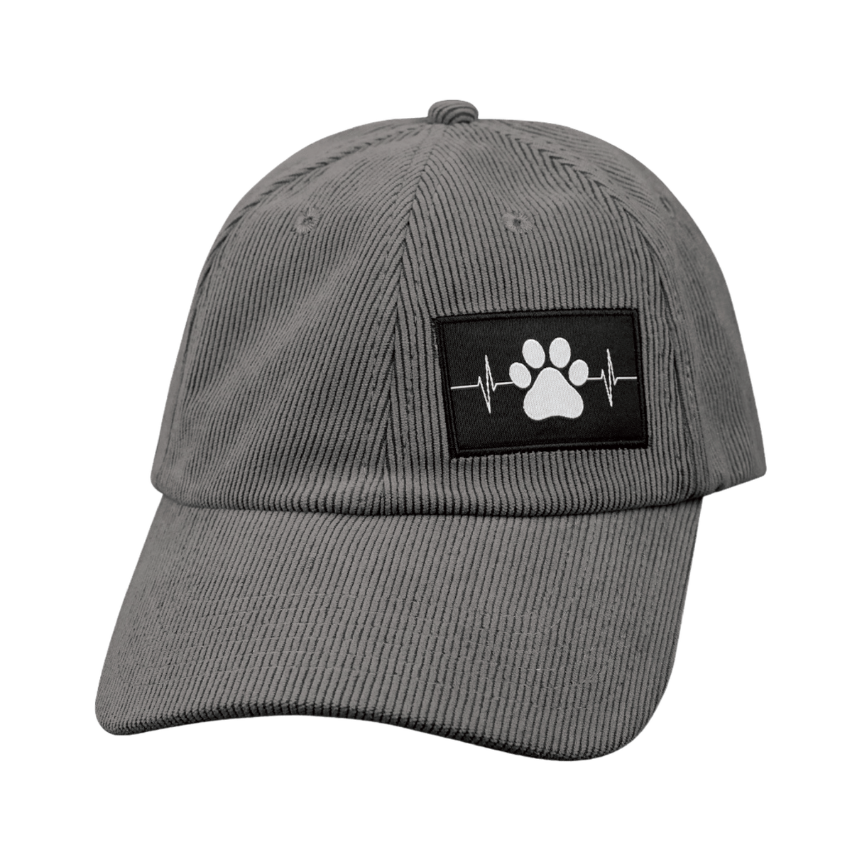Dog - 6 Panel - Unstructured - Corduroy - Charcoal - Fabric Back (Unisex)