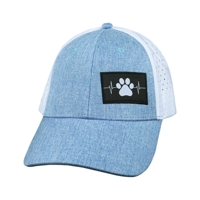 Dog - 6 Panel - Shallow Fit - Pony Tail - Light Blue / White - Laser Mesh (Unisex)