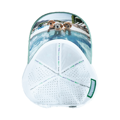Dog - 6 Panel - Shallow Fit - Pony Tail - Corduroy - Mint / White - Laser Mesh (Unisex)