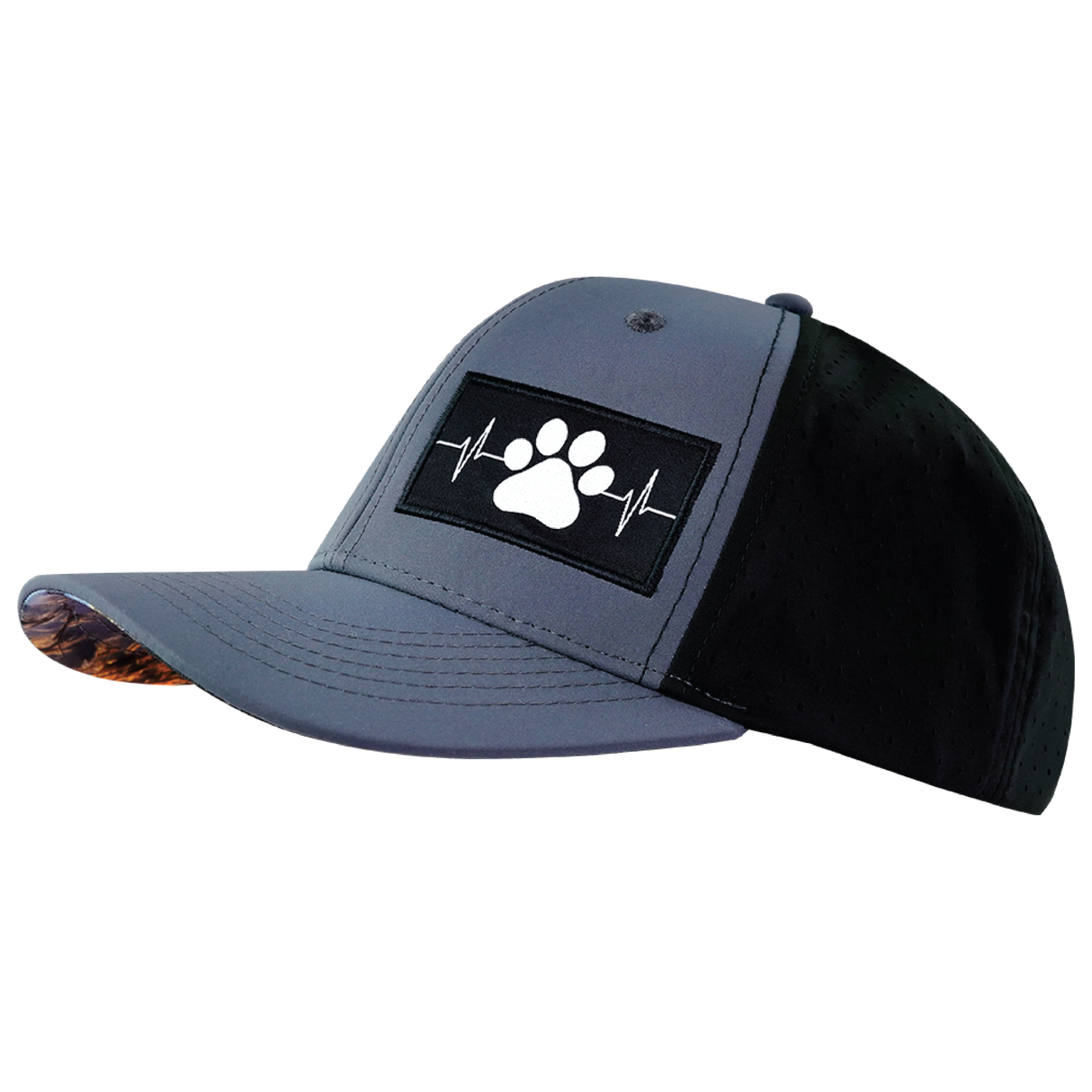 Dog - 6 Panel - Charcoal / Black - Laser Mesh (Unisex)
